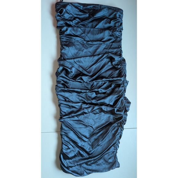 NWT Veronica Beard Kupa Ruched Strapless Midi Dress Size 12 Petrol #3H510 - Picture 2 of 10